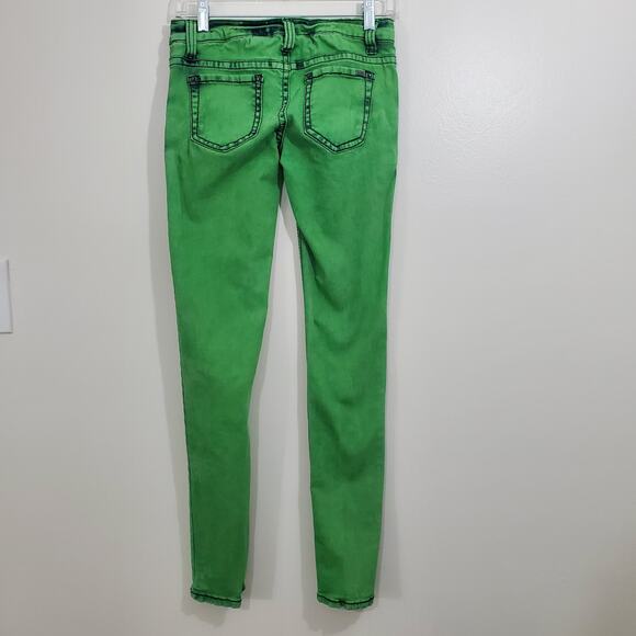 Zana Di Juniors Jeans Lime Green Acid Wash Skinny Size 5 - Picture 7 of 15